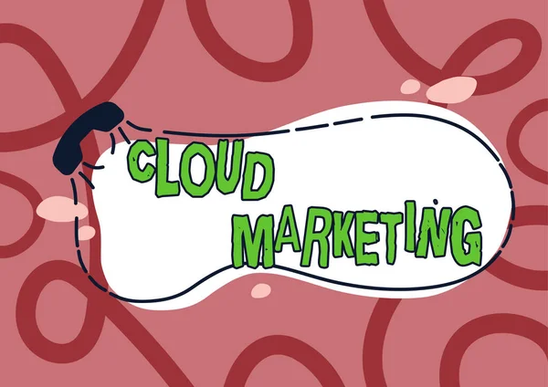 Cloud Marketing Sunan Metin Başlığı Bir Organizasyonun Hizmetlerini Pazarlama Süreci — Stok fotoğraf