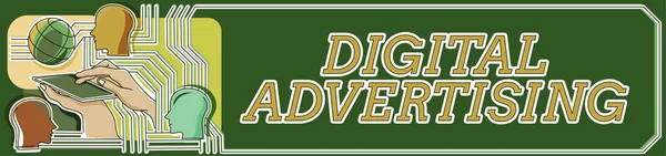 Conceptual caption Digital Advertising, Business overview Online Marketing Deliver Promotional Messages Campaign