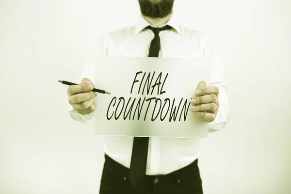 Scrivere Visualizzando Testo Final Countdown Ultimo Momento Opera Priva Possibilità — Foto Stock