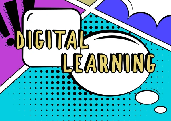 Handschrift Digital Learningvergezeld Van Technologie Instructiepraktijk Business Concept Begeleid Door — Stockfoto