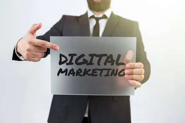 Teksten Weergeven Digitale Marketingzoekmachine Optimalisatie Pay Klik Internet Bedrijfsconcept Zoekmachine — Stockfoto