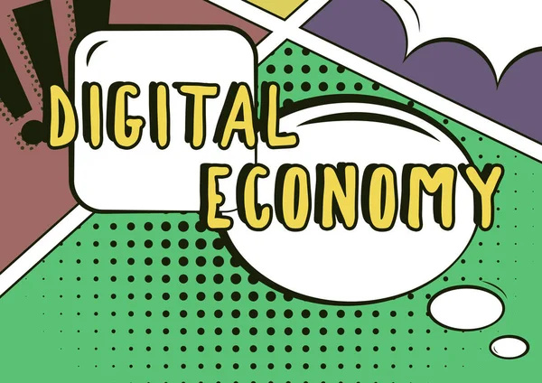 Metnin Dünya Çapında Ekonomik Faaliyetler Teknolojiler Ağı Dijital Ekonomi Ağı — Stok fotoğraf