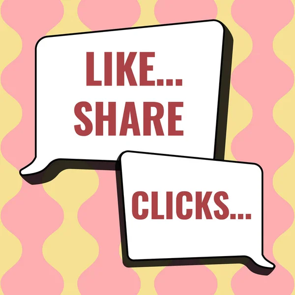 Share Clicks Business Concept Content Marketing Increase Engagement Social Media — 스톡 사진