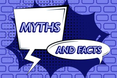 Modern ve eski dönem ile ilgili Myths and FactsOppositive kavramını gösteren tabela, modern ve eski dönem ile ilgili karşıt görüşler