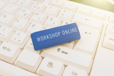 El yazısı metin atölyesi Onlineroom veya malların tamir edildiği bina, iş vitrinleri odası veya malların imal edildiği bina