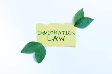 Sign displaying Immigration LawEmigration of a citizen shall be lawful in making of travel, Business idea Emigration of a citizen shall be lawful in making of travel clipart