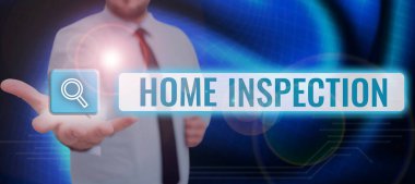 Text showing inspiration Home InspectionExamination of the condition of a home related property, Internet Concept Examination of the condition of a home related property clipart