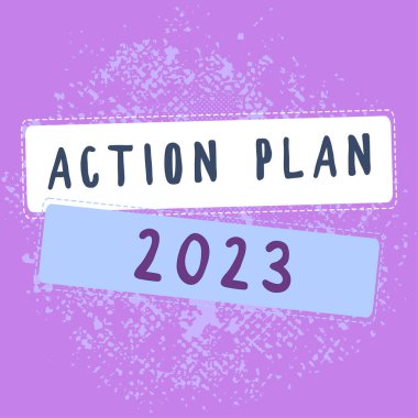 İşaret eylem planı 2023 'ü gösteren ilham kaynağı gelecek yıl yapılacakların sayısını içeriyor, yapılacaklar listesine yazılan sözcük gelecek yıl yapılacakların sayısını içeriyor