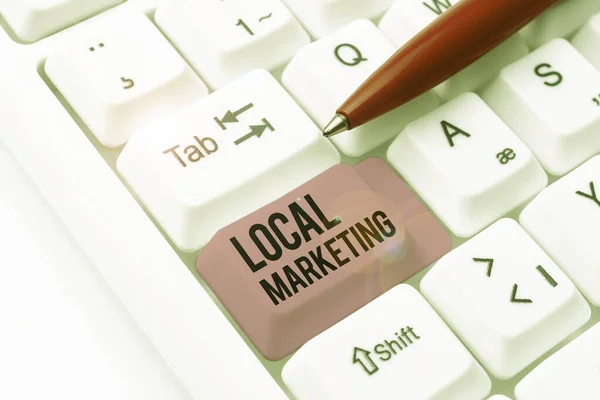 Escrita Exibindo Texto Marketinga Local Business Product Buy Sell Area — Fotografia de Stock