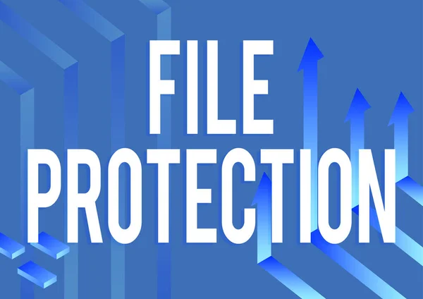 Hand Writing Sign File Protectionpreventing Accidental Erasing Data Using Storage — Stock Photo, Image