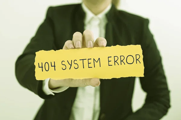 Señal Que Muestra Sistema 404 Mensaje Error Aparece Cuando Sitio — Foto de Stock