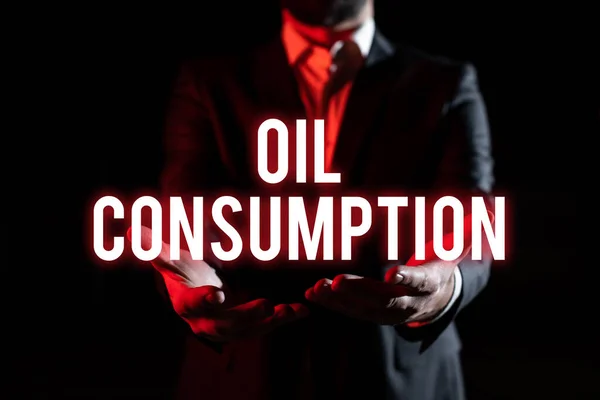 Legenda Conceitual Consumo Petróleo Esta Entrada Óleo Total Consumido Barris — Fotografia de Stock