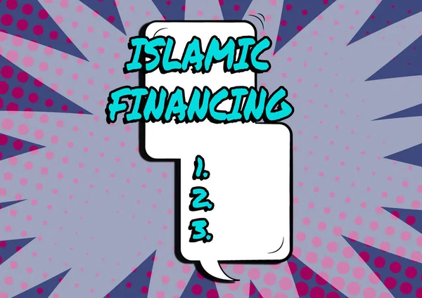Signo Texto Que Muestra Financiación Islámicaactividad Bancaria Inversión Que Cumple —  Fotos de Stock
