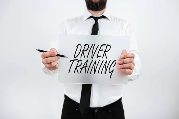 Handskrift Tecken Driver Trainingpreparerar Förare För Att Ett Körkort Concept — Stockfoto