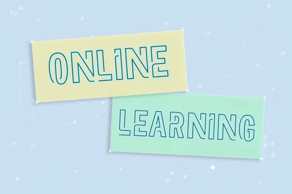 Концептуальний Дисплей Онлайн Learninglarning Допомогою Інтернету Комп Ютера Концепція Означає — стокове фото