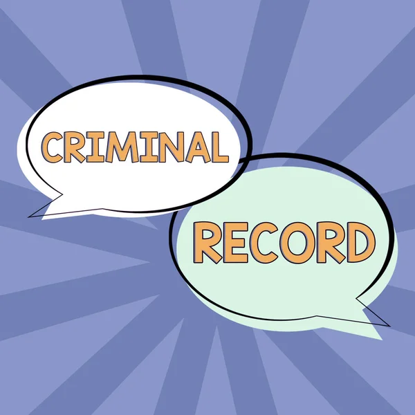 Κείμενο Που Δείχνει Έμπνευση Ποινικό Recordprofile Ενός Προσώπου Ποινικό Μητρώο — Φωτογραφία Αρχείου