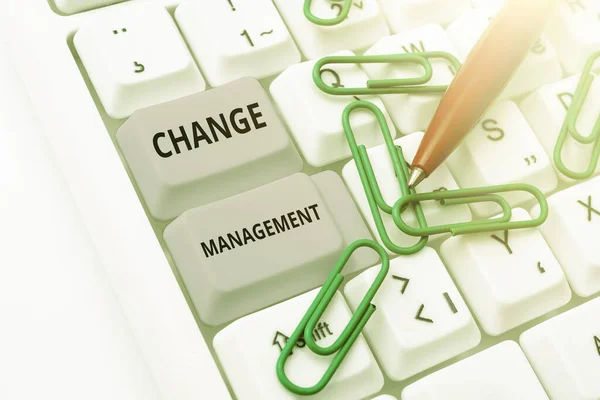 Text sign showing Change ManagementReplacement of leadership in an organization New Policies, Business overview Replacement of leadership in an organization New Policies