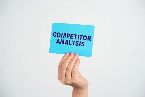 Hand Writing Sign Competitor Analysisdetermine Strength Weakness Competitive Market Concept — Stock Photo, Image