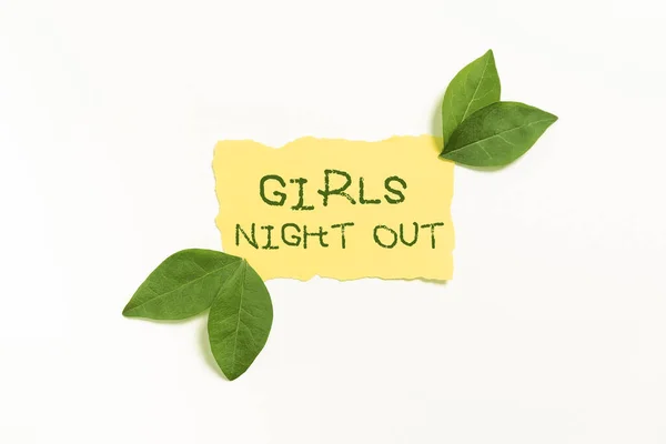 Textschild Mit Der Aufschrift Girls Night Outfreedoms Und Freie Mentalität — Stockfoto