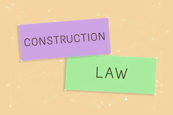 Zarejestruj Wyświetlanie Prawa Budowlanego Zajmuje Się Sprawami Związanymi Budownictwem Pokrewnymi — Zdjęcie stockowe