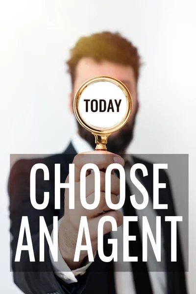 Sinal Escrita Mão Escolha Agente Escolha Alguém Que Escolhe Decisões — Fotografia de Stock