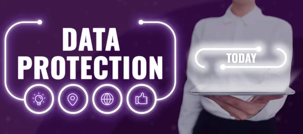 Visualización Conceptual Protección Datosproteja Las Direcciones Los Datos Personales Del — Foto de Stock