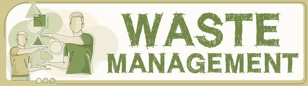 Концептуальний Дисплей Управління Відходами Вимоги Управління Сміттєвим Початком Остаточне Утилізація — стокове фото