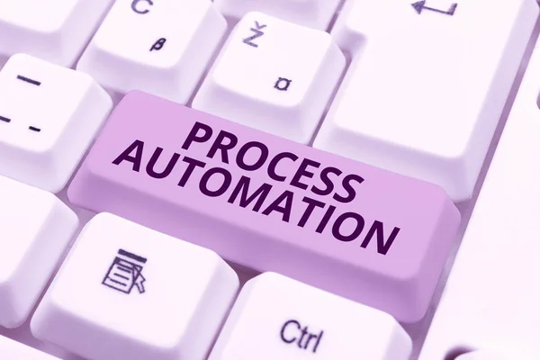 Señal Que Muestra Automatización Del Procesotransformación Robótica Optimizada Para Evitar — Foto de Stock