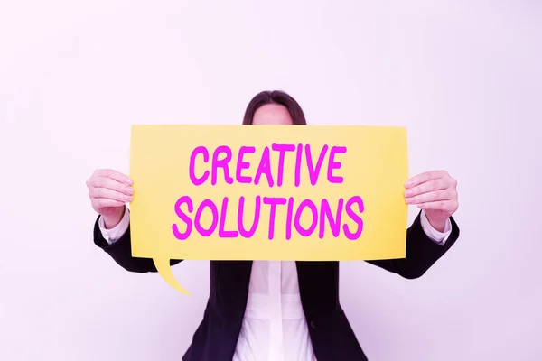 Inspiração Mostrando Sinal Soluções Criativasabordagem Original Única Resolução Problema Abordagem — Fotografia de Stock