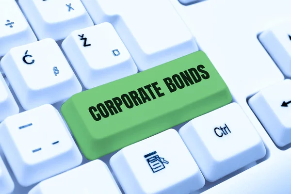 Textschild Mit Der Aufschrift Corporate Bondscorporation Zur Beschaffung Von Finanzierungen — Stockfoto