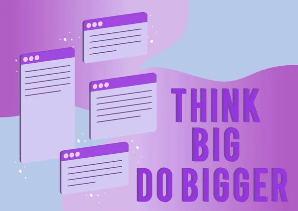 Think Big Bigger Business Conception Bar Aim Far Higher — 스톡 사진