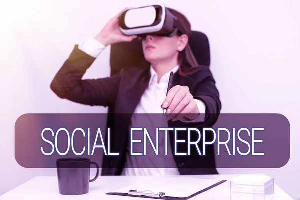 Logga Visar Sociala Företagföretag Som Tjänar Pengar Ett Socialt Ansvarsfullt — Stockfoto