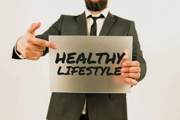 Szöveg Felirat Bemutató Egészséges Életmódélő Egészséges Vegyenek Részt Fizikai Aktivitás — Stock Fotó