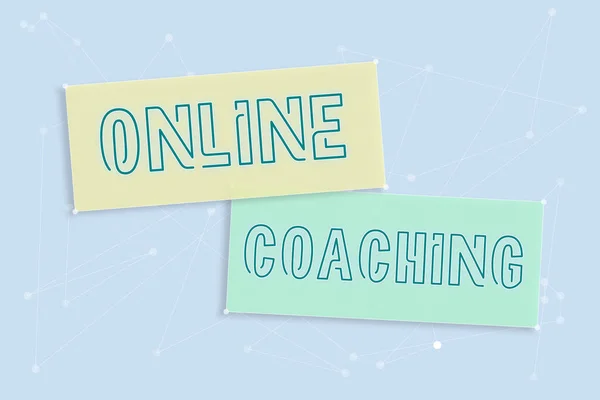 Sign Exibindo Online Coachinglearning Line Internet Com Ajuda Treinador Internet — Fotografia de Stock