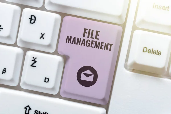 Exibição Conceitual Gerenciamento Arquivosprograma Computador Que Fornece Interface Usuário Para — Fotografia de Stock