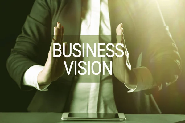 Inspiración Mostrando Signo Business Visionhacer Crecer Negocio Futuro Basado Sus — Foto de Stock