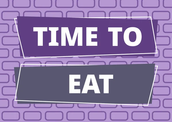 Texto Que Mostra Inspiração Time Eat Conceito Negócio Momento Certo — Fotografia de Stock