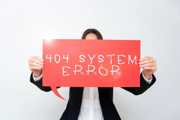Sign displaying 404 System Errormessage appears when website is down and cant be reached, Internet Concept message appears when website is down and cant be reached