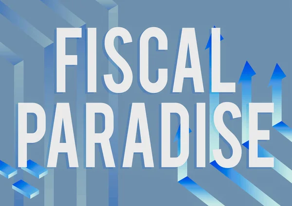 Señal Que Muestra Paraíso Fiscal Desperdicio Dinero Público Tema Gran — Foto de Stock