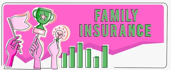Inspiracja Pokazująca Znak Ubezpieczenie Rodzinowepłatne Częściowe Lub Pełne Ubezpieczenie Zdrowotne — Zdjęcie stockowe