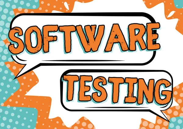 Text Bildtext Presenterar Software Testinginvestigation Information Kvaliteten Det Word För — Stockfoto