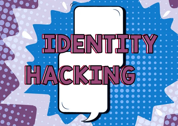 Escrevendo Exibindo Texto Identidade Hackingcriminal Que Roubar Suas Informações Pessoais — Fotografia de Stock