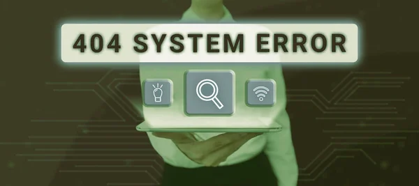Logga Visar 404 System Errormessage Visas När Webbplatsen Nere Och — Stockfoto