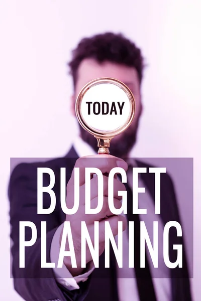 Планирование Бюджета Письменное Описание Текущих Будущих Расходов Концепция Бизнеса Письменное — стоковое фото