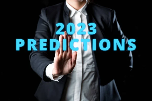 Logga Visar 2023 Förutsägelser Lista Över Saker Känner Att Det — Stockfoto