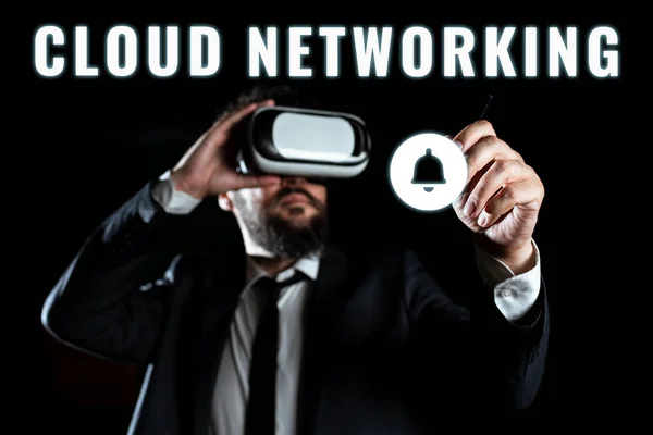 Text Bildtext Presenterar Cloud Networkingis Term Som Beskriver Tillgång Till — Stockfoto
