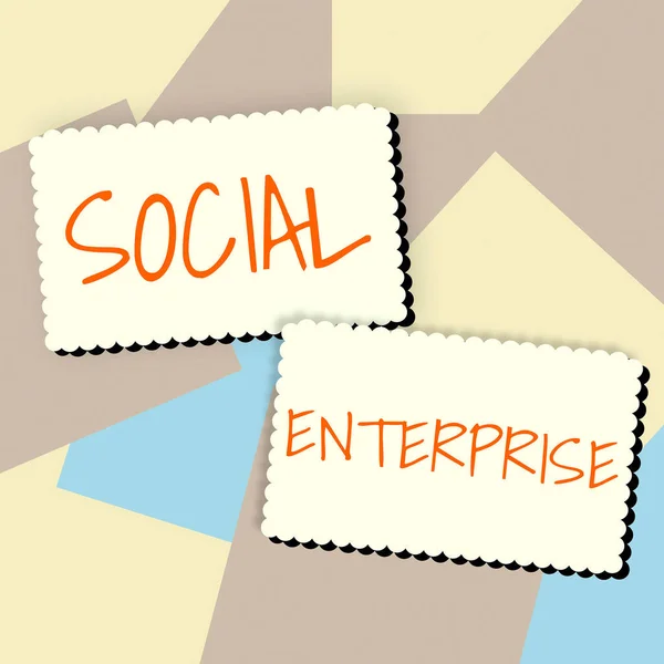 Kézírás Szöveg Social Enterprisebusiness Amely Pénzt Szociálisan Felelős Módon Üzleti — Stock Fotó