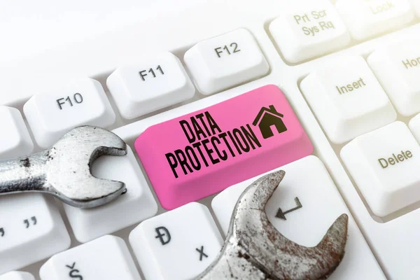 Data Protectionprotect Address Personal Data Harmful Software Word Written Protect — 스톡 사진