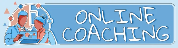 Sinal Texto Mostrando Online Coachinglearning Line Internet Com Ajuda Treinador — Fotografia de Stock