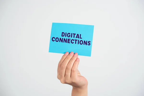 インスピレーションを示すテキストデジタル接続 オンラインで世界的な高精細を接続するための強力な方法ビジネスアプローチ — ストック写真